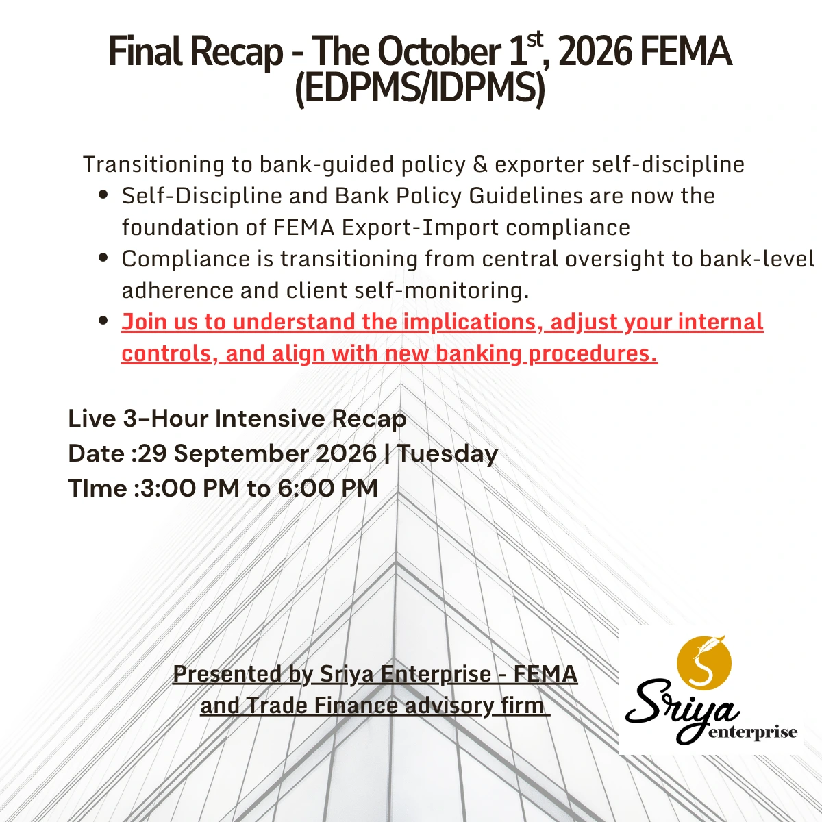 Recap of New Era of FEMA Compliance - 1st October Mandate